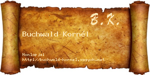 Buchwald Kornél névjegykártya